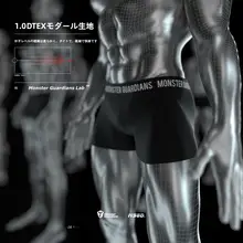 Monster Guardians モーダル素材 メンズスポーツボクサーパンツ【通気性・トレーニング用・防摩擦】