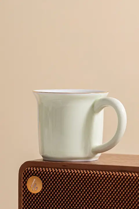 陶器製 ハンドル付き耐熱茶杯【シンプルデザイン・個人用・厚手】