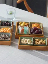 青瓷風の茶点皿【スナック・お菓子・ナッツ用・四角形】