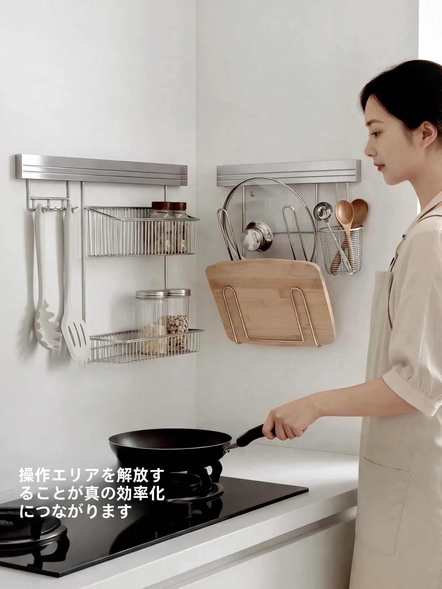 ステンレス製キッチン用水切りラック：壁掛けタイプの洗剤・タオル・食器収納機能と実用性
