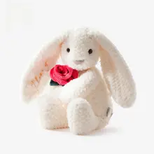 可愛いウサギのぬいぐるみ【毛布タイプ・安らぎの抱き人形・誕生日やバレンタインに最適】