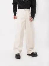 スラックス メンズ ウール タック ドレープ ルーズ ストレート シンプル きれいめ カジュアル 「LUCE GARMENT」