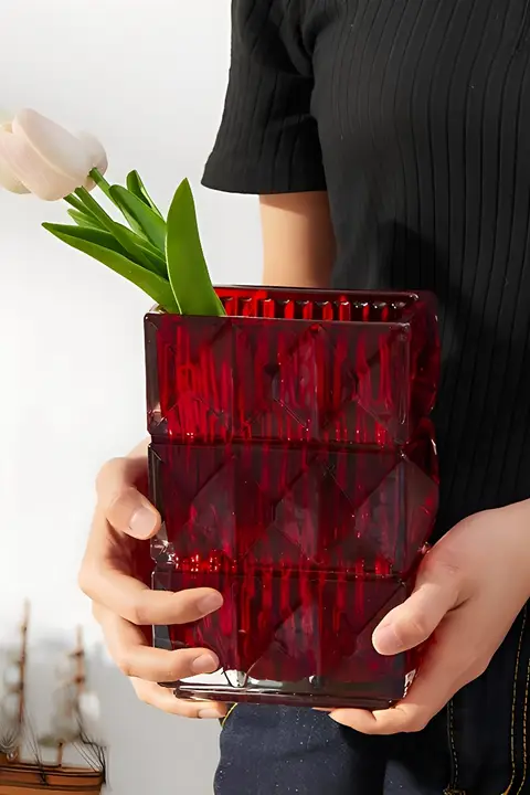 ルソーガラス花瓶【モダンデザイン・水耕植物用・インテリア装飾】