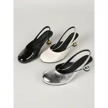 夏用丸トゥデザインのレディース真皮オープントゥサンダル【エレガント・ハイヒール】