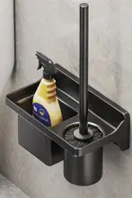 トイレブラシ用穴あけ不要収納ラック【隅々まで届く・手洗い可能・家庭用】