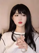 ロリータスタイルのロングストレートウィッグ【前髪あり・黒色・日常使用・ゴシック風】
