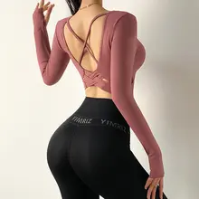 MITAOGIRL 胸パッド付き秋用ヨガウェア【女性用・長袖・速乾・フィットネスTシャツ】