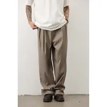 ワイドスラックス メンズ ドレープ感 防シワ加工 着回し ストリート 夏「LH store」