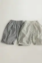 夏用子供用ストライプ柄ワイドパンツ【男女兼用・軽量・九分丈】