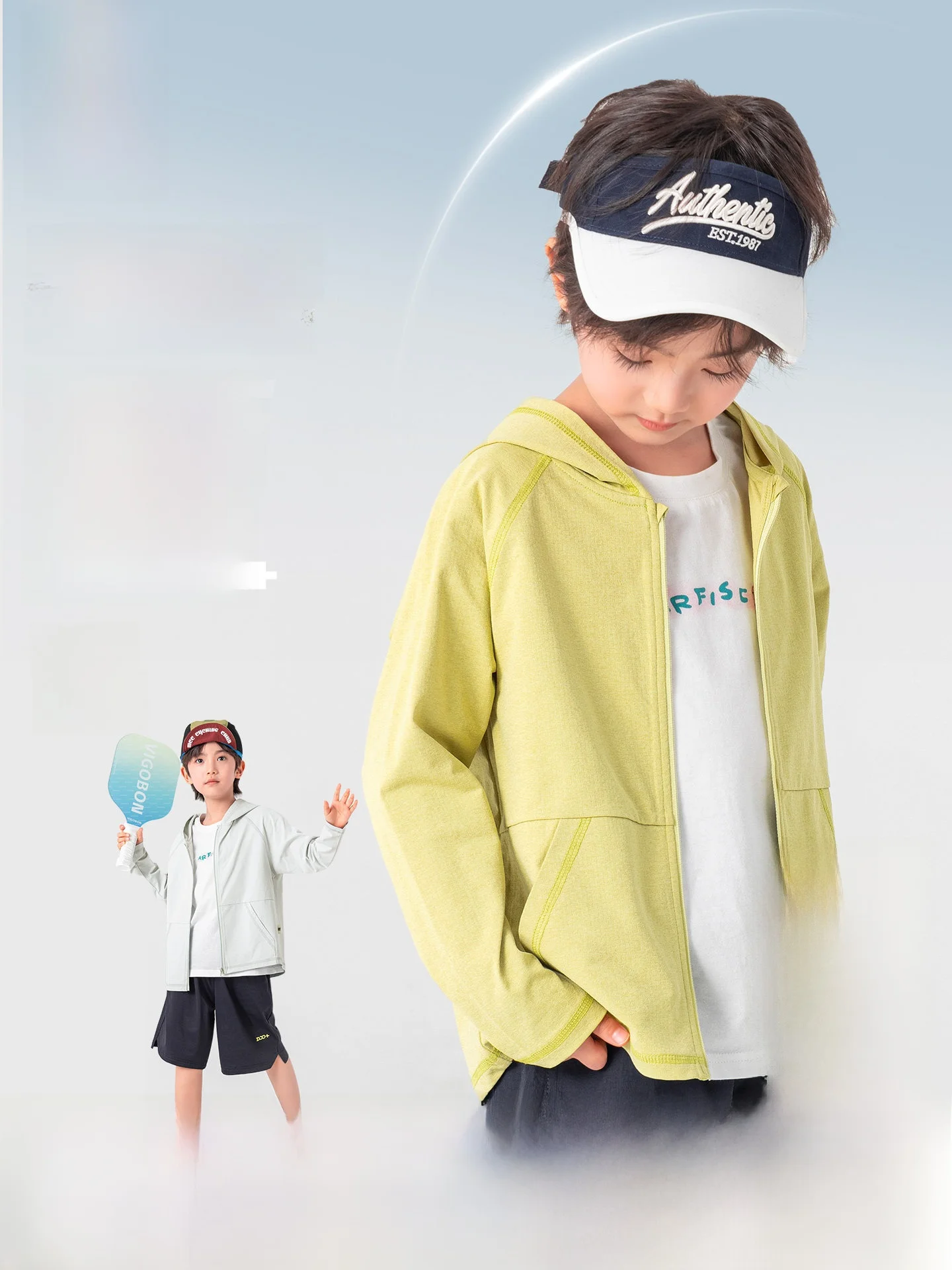 男の子用軽量ひんやりジャケット：気温20度のピクニックや夏の外出に最適な選択