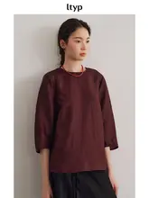真丝紅云纱小衫【夏用・シンプルデザイン・高級感】