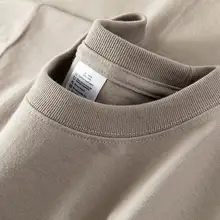 大地色の極上の柔らかさの丸首半袖Tシャツ【夏用・無地・ゆったり・カジュアル】
