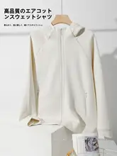 春季用エアコットンフーディー【男女兼用・米白・肩が落ちたデザイン】