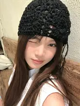 ニットキャップ レディース おしゃれ 薄手 透かし編み クロシェ 小顔効果 着回し 夏「double in in」