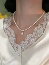 優雅なデザインの天然小珍珠ネックレス【ロマンティック・鎖骨ライン・高級感】