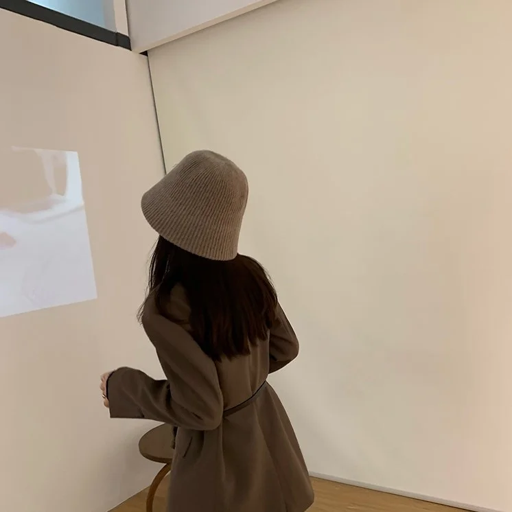 秋冬用ウールフラップハット：日系カジュアルスタイルで顔をしっかり遮蔽