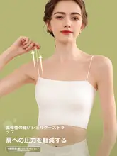 細いストラップのキャミソール【夏用・薄手・胸パッド入り・無痕・インナー・アウトウェア】