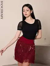 ラテンダンス用 長袖トップス【ダンス練習用・メッシュ素材】