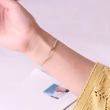 ミニオリーブストーンブレスレット【天然グリーンガーネット・極細タイプ】