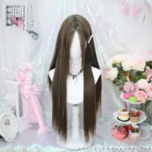 フルウィッグ レディース ロングストレート 八の字バングス ロリータ風 二次元 コスプレ 人毛風 デイリー 甘め