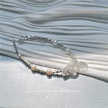 Cofina 和田玉と純銀のパール付きブレスレット【クールデザイン・軽やかさ】