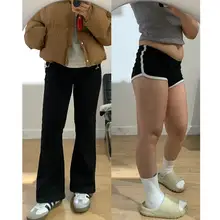 黒のストレッチ微フレアパンツ【ハイウエスト・スリムフィット・デニム】