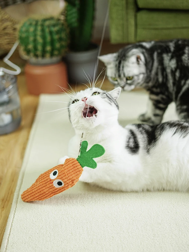 FOFOS キャロットジャンピングフィッシュ電動ねこじゃらし 3歳向けの遊びの質を高めるおもちゃ