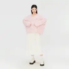 ふんわりカラーのニットトップス【ルーズフィット・冬用・極上の柔らかさ】（セットアップ対応）