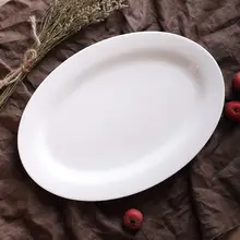 純白の無鉛骨瓷製日式オーバルプレート【家庭用・クリエイティブデザイン・フルーツ皿】