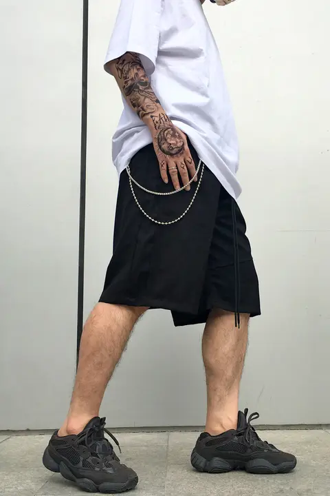 テーラードショーツ メンズ ウエストチェーン付き ストレート バギー ヴィンテージ ストリート 「gallery dept」