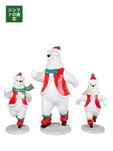 クリスマス雪だるま・北極熊・ペンギンのクリスマスシーン飾り