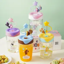 LOCK&LOCK トリタン製 吸管付き子供用水筒【かわいいデザイン・女の子向け・プラスチック製】