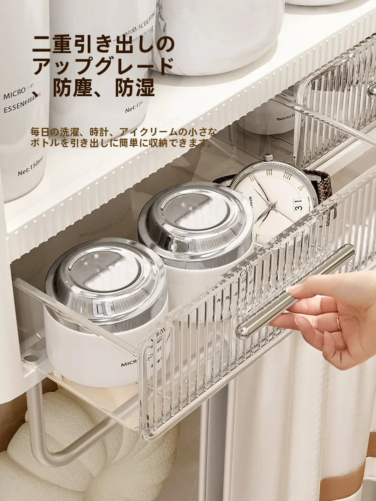 風呂場収納ラック：穴あけ不要の壁掛け収納でスペースを最適化