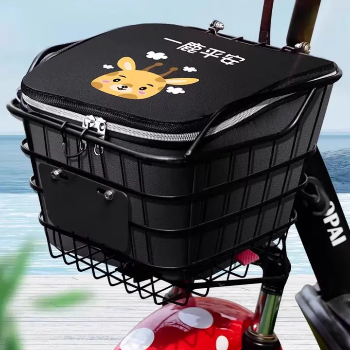 電動バイク用 防水防塵バスケットインナー【自転車用・防犯カバー付き】