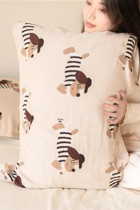 吸汗性に優れた純綿 ゼブラ柄ピローカバー2枚セット【柔らかい・通気性・家庭用】