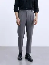 イタリアンスタイル メンズスーツパンツ【黒・ビジネスカジュアル・ストレート】