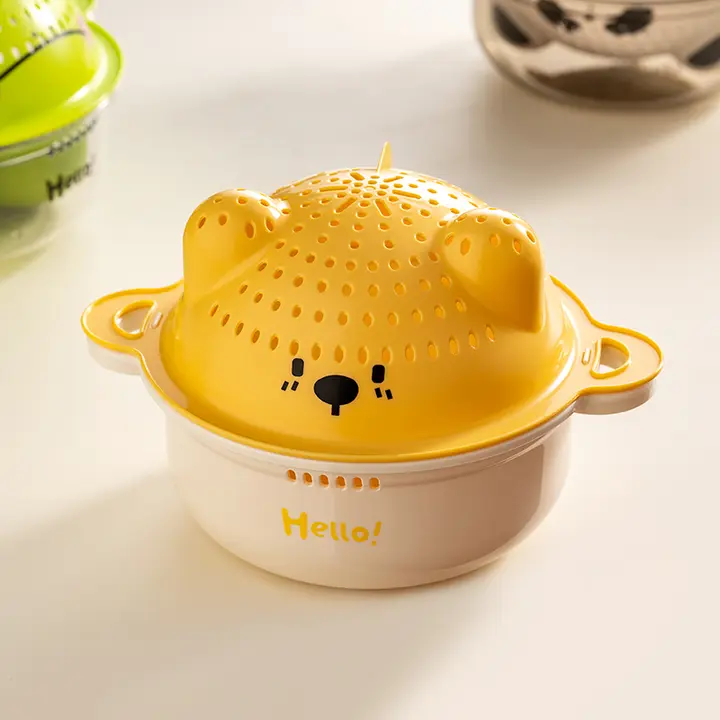 二重構造の果物用水切りバスケット【蓋付き・洗面器・食品グレード】