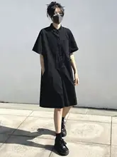 黒色ユニセックス工事用サロペット【夏用・薄手・ショートパンツ・短袖】