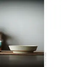 清物堂 手作り陶器 蓋付き茶碗【淡黄色の釉薬・景徳鎮製・茶器】