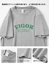麻灰色のアメリカンスタイル クルーネック メンズ半袖Tシャツ【純綿・通気性・印刷デザイン】