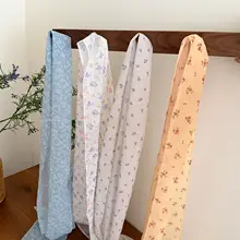 春夏用 フラワープリントシルクスカーフ【薄手・三角巾・フォトアクセサリー】