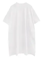コットン製 ハイネック ゆったり大きめ ロング丈 膝下Tシャツ【レディース・短袖・夏用・フレキシブルコーディネート】