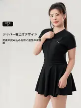 オールインワン水着 レディース 大きいサイズ ぽっちゃり 体型カバー 着痩せ 温泉 プール「Li-Ning」