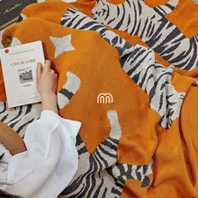 M.life 高品質 タイガーウールブランケット【オフィス・ソファ用・リビング・ベッドサイド用】
