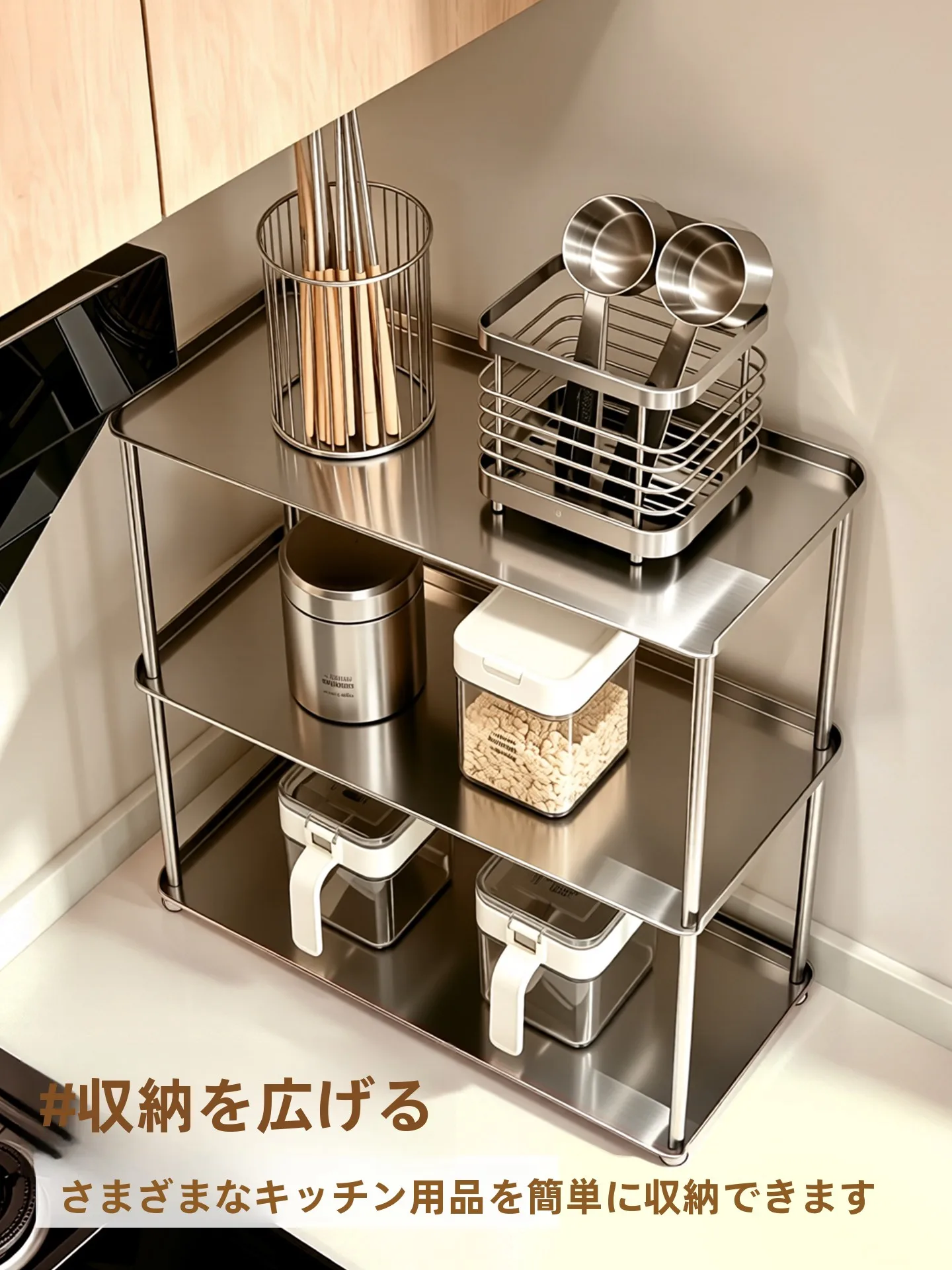 一人暮らしのキッチンに欠かせない「調味料の整理」は、このステンレスラックで解決できる？