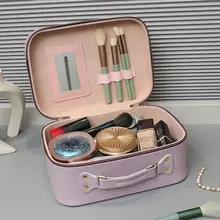 大容量化粧品収納ボックス【シンプルでかわいい・旅行用・持ち運び便利】
