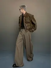 レザージャケット メンズ ゆったりカジュアル ショート デザイン