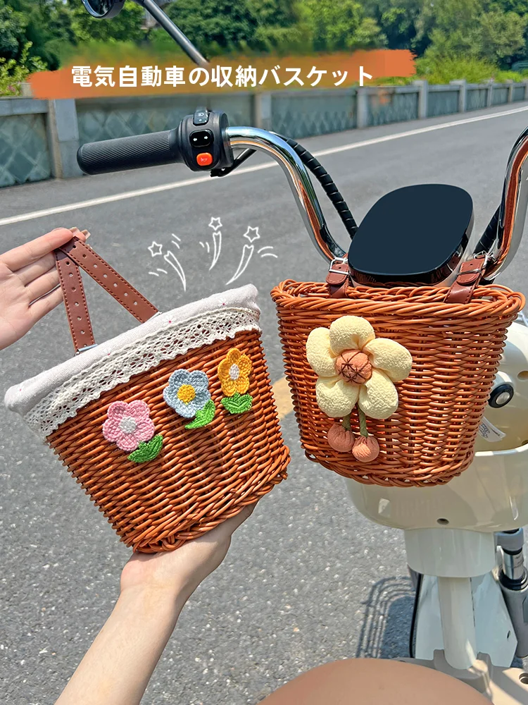 モーター付き自転車の収納バスケット：雅叮妮編み込みデザインが通勤シーンに最適な理由