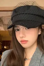 レトロメッシュベレー帽【秋冬用・フランス風・八角形・小顔効果・男女兼用】