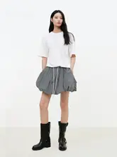 背中結びデザインのゆったりしたTシャツ【ラウンドネック・極上の柔らかさ・春用】（セットアップ対応）